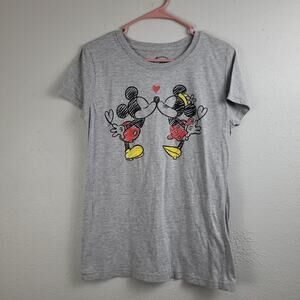 Disney Kids Gray Heather Short Sleeve Round Neck Pullover T‎ Shirt Size XL